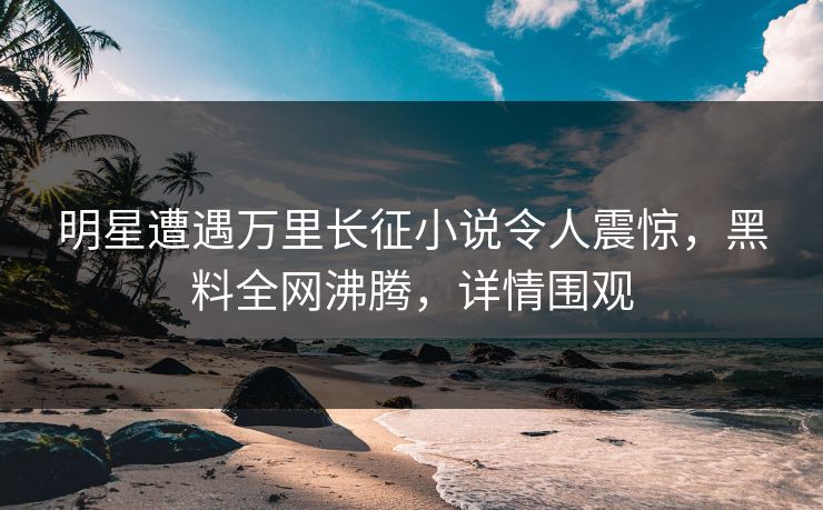 明星遭遇万里长征小说令人震惊，黑料全网沸腾，详情围观