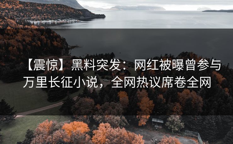 【震惊】黑料突发：网红被曝曾参与万里长征小说，全网热议席卷全网