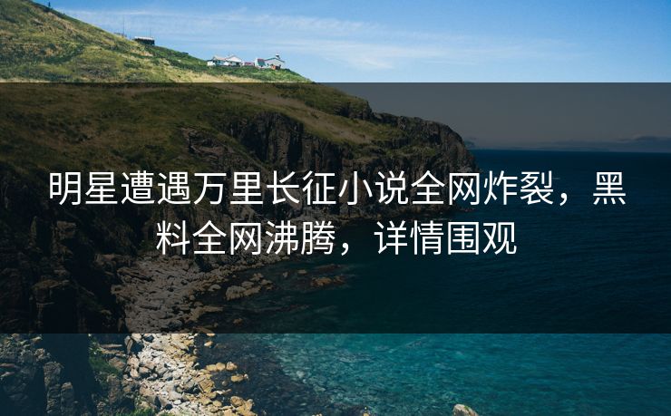 明星遭遇万里长征小说全网炸裂，黑料全网沸腾，详情围观
