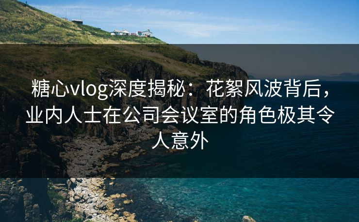 糖心vlog深度揭秘：花絮风波背后，业内人士在公司会议室的角色极其令人意外